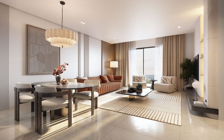 Living and dining at Regalia, Airport Residential Accra