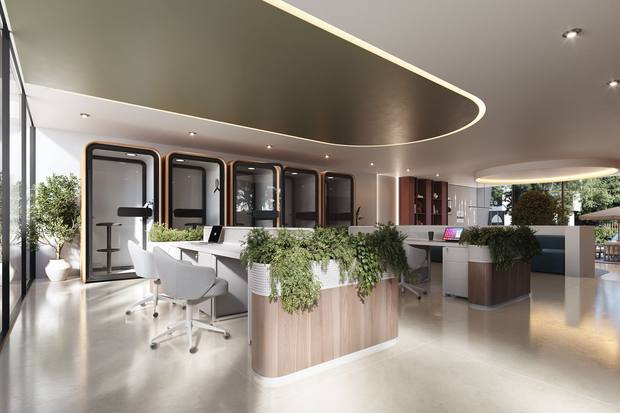 The co-working lounge at Regalia