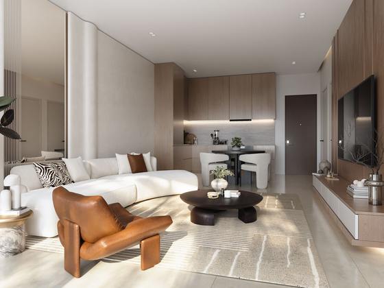 Living room in a Regalia one bedroom